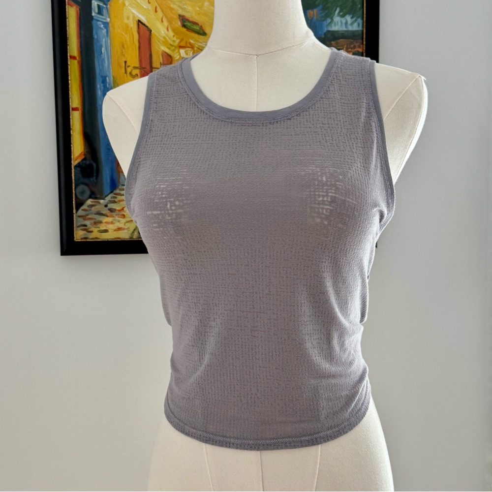 Lululemon Tie It Up Tank — Lavender Gray Textured (Size 4)